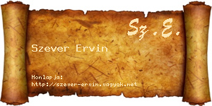Szever Ervin névjegykártya
