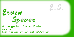 ervin szever business card